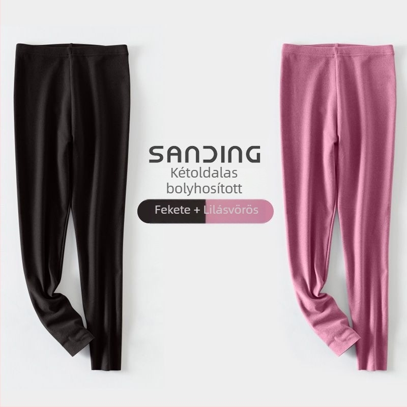 Őszi–téli női termikus leggings, karcsú fazon, fleece belső résszel, három rétegű, seamless