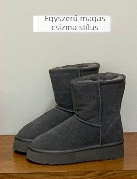 Női bőrből készült hócipő vastag talppal, gyapjú-kasmir bélés, mély nyílás, alacsony profil