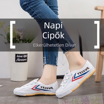 Vászoncipő káró mintával, vulkanizált gumitalppal, uniszex, kopásálló