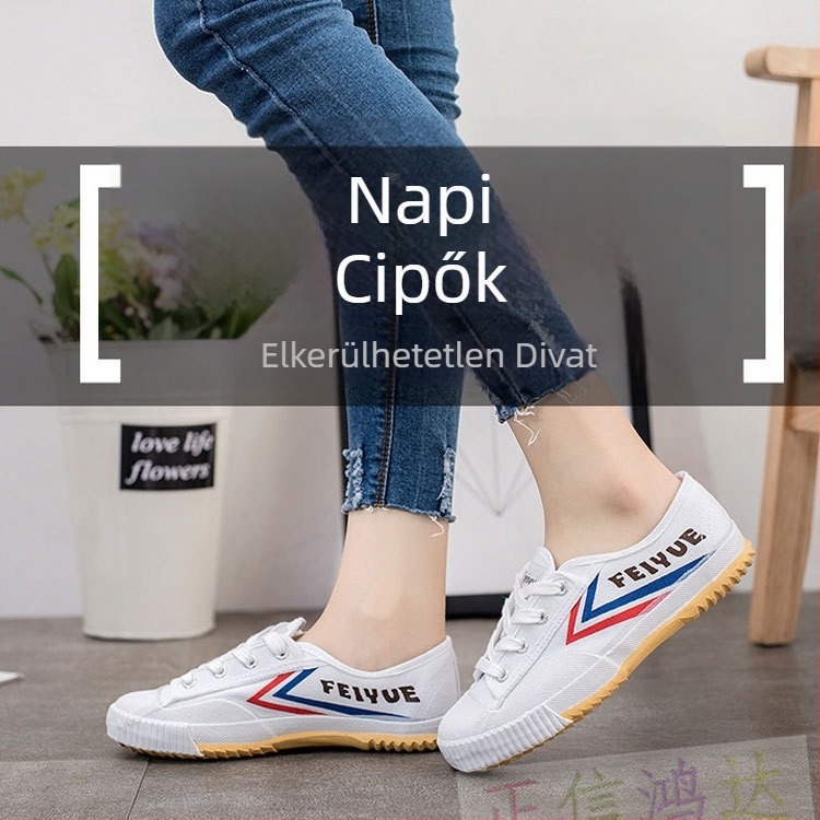 Vászoncipő káró mintával, vulkanizált gumitalppal, uniszex, kopásálló