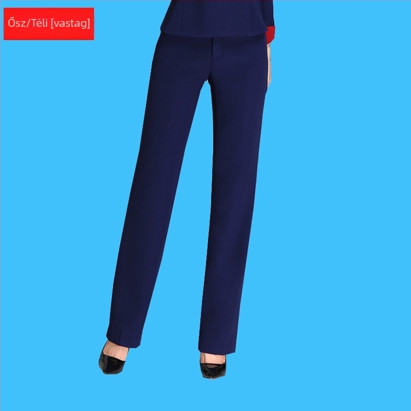 Professzionális női nadrágkosztüm – két részes őszi-téli készlet iroda és értékesítéshez. Év/Szezon: Summer 2023; Anyag: poliészter; Fő anyag: kecskebőr; Ujj: háromnegyed; Szoknya hossza: középméret.