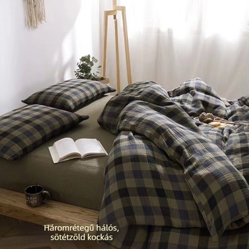 3 rétegű pamut ágynemű készlet — paplanhuzat, lepedő és két párnahuzat — légáteresztő, bőrbarát, minden évszakhoz, minimalist stílus