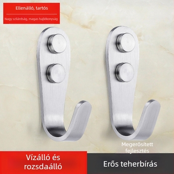 Kabátakasztó, vastagított rozsdamentes acélból, egyetlen horog, modell 1179, huzalos felületkezelés, fürdőszobába