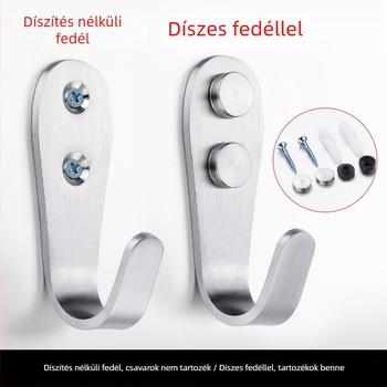 Kabátakasztó, vastagított rozsdamentes acélból, egyetlen horog, modell 1179, huzalos felületkezelés, fürdőszobába