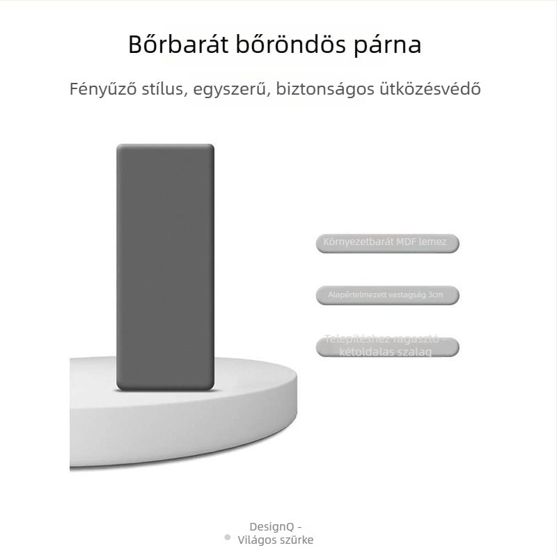 PU bőrből készült puha falpanel a fejtámlához, falra szerelhető ütközésgátló párna
