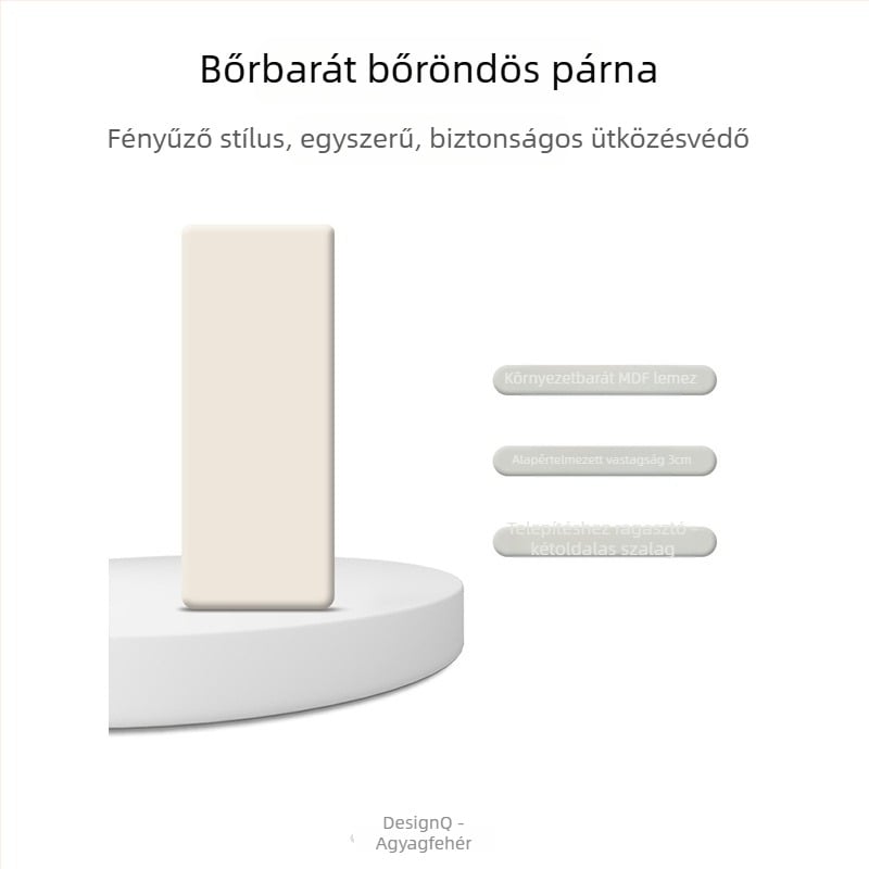 PU bőrből készült puha falpanel a fejtámlához, falra szerelhető ütközésgátló párna