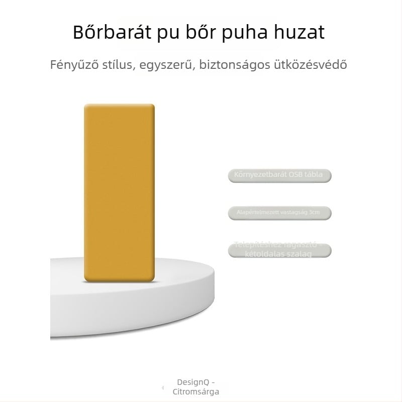 PU bőrből készült puha falpanel a fejtámlához, falra szerelhető ütközésgátló párna