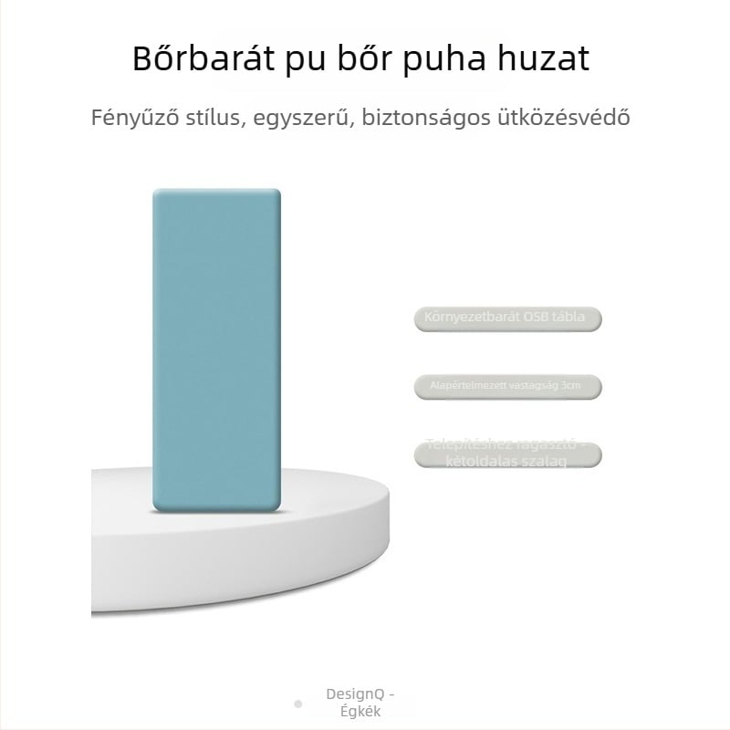 PU bőrből készült puha falpanel a fejtámlához, falra szerelhető ütközésgátló párna