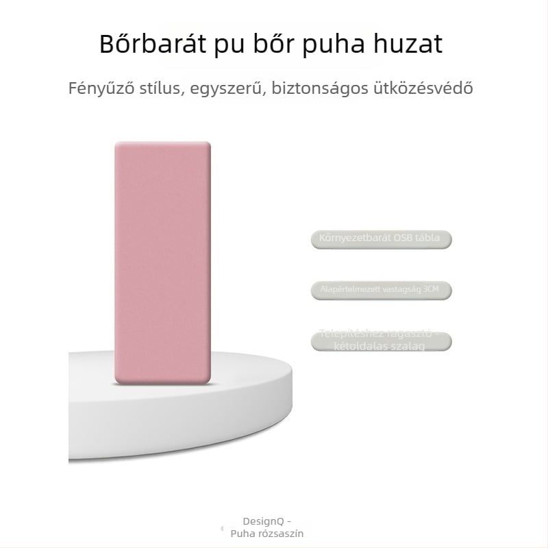 PU bőrből készült puha falpanel a fejtámlához, falra szerelhető ütközésgátló párna