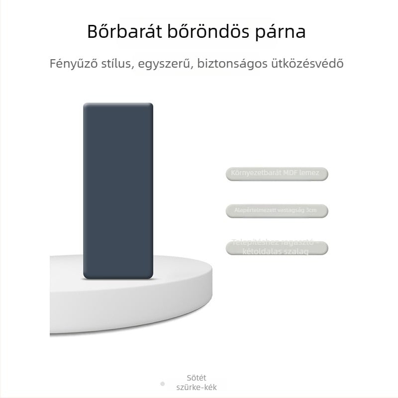 PU bőrből készült puha falpanel a fejtámlához, falra szerelhető ütközésgátló párna