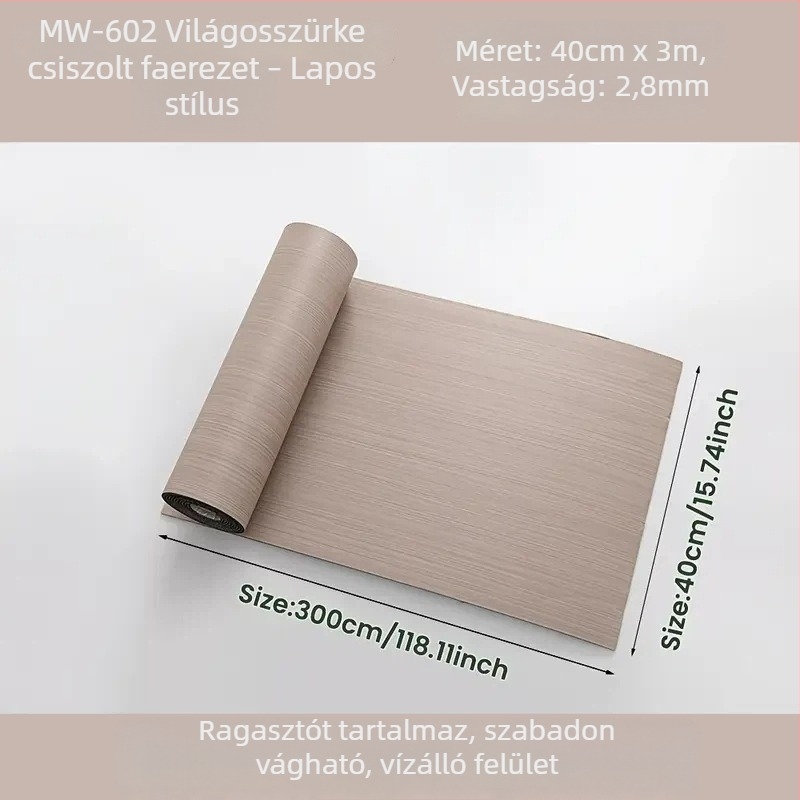 Fa textúrájú falmatrica, önragasztó, vízálló és nedvességálló, háttérfal-dekor a nappaliba, 1 darab