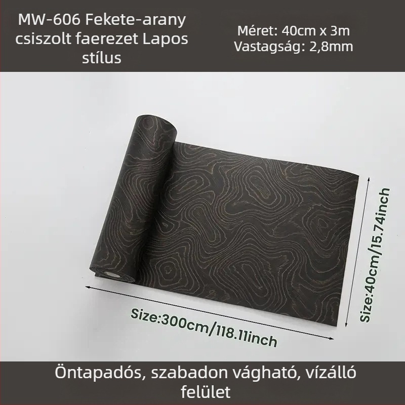 Fa textúrájú falmatrica, önragasztó, vízálló és nedvességálló, háttérfal-dekor a nappaliba, 1 darab