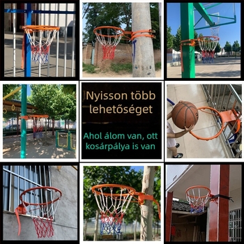 Fali kosárlabda palánk fúrás nélküli rögzítéssel, dunkolható, beltéri edzéshez gyermekek számára