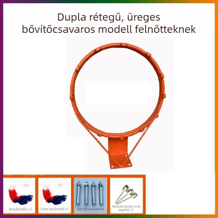 Fali kosárlabda palánk fúrás nélküli rögzítéssel, dunkolható, beltéri edzéshez gyermekek számára