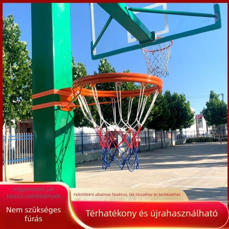Fali kosárlabda palánk fúrás nélküli rögzítéssel, dunkolható, beltéri edzéshez gyermekek számára