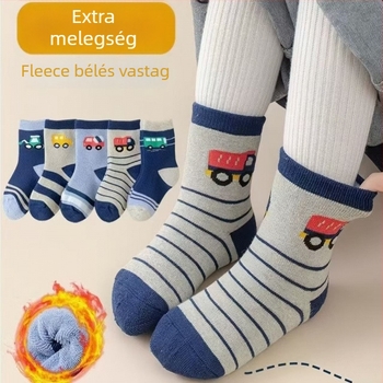 Gyerek zokni téli, vastag fleece belsővel, középső hossz, uniszex, 65% poliészter