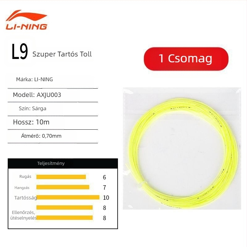 Li Ning tollaslabda ütőzsinór – nylon rost, magas rugalmasság, tartósság