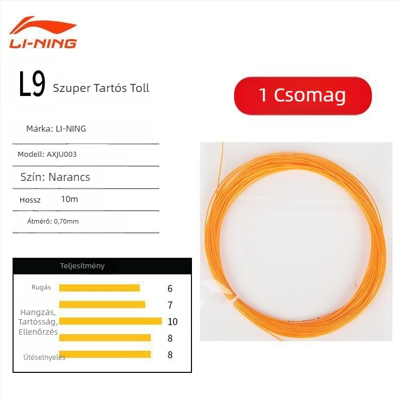 Li Ning tollaslabda ütőzsinór – nylon rost, magas rugalmasság, tartósság