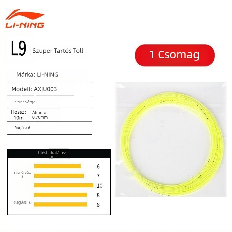 Li Ning tollaslabda ütőzsinór – nylon rost, magas rugalmasság, tartósság
