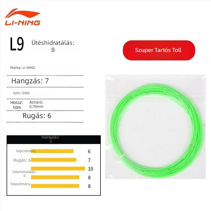 Li Ning tollaslabda ütőzsinór – nylon rost, magas rugalmasság, tartósság