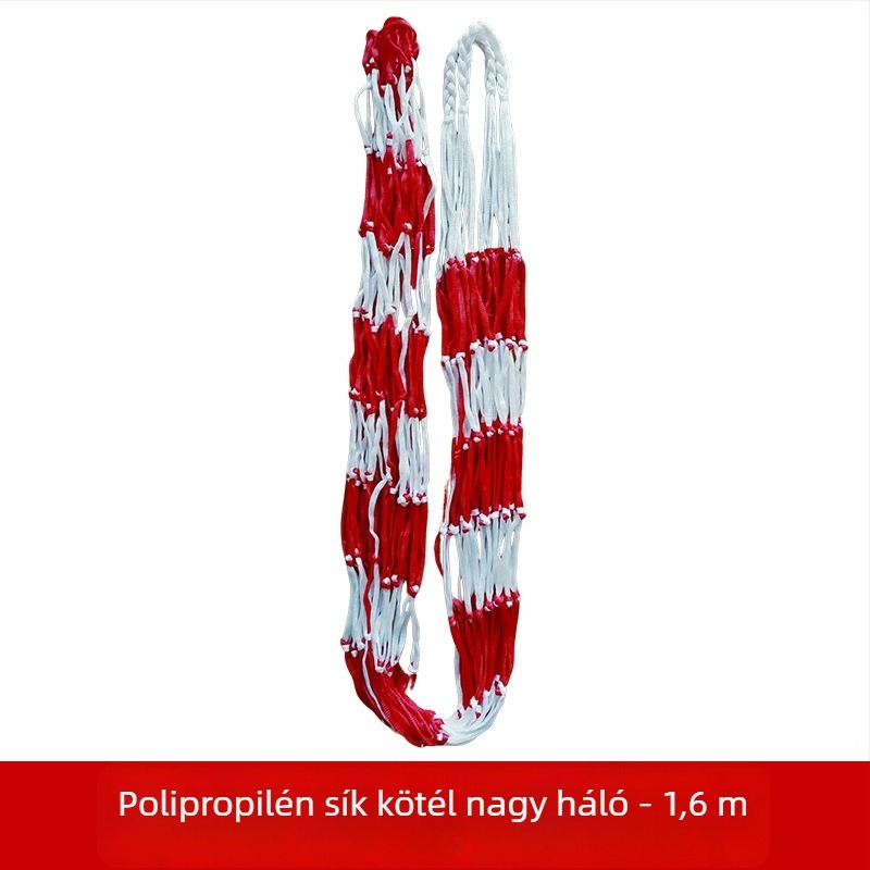 Labdák tárolására szolgáló hálós táska; akár 12 labdát fér el; anyag: polipropilén, poliészter, polietilén; testreszabható kivitelezés; márka: Huihua; alkalmas kosárlabdára és szabadtéri sportokra.