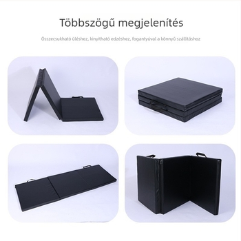 PU jóga matrac, háromrészes összecsukható, edzésre és táncra, csúszásmentes, 180 × 60 × 5 cm