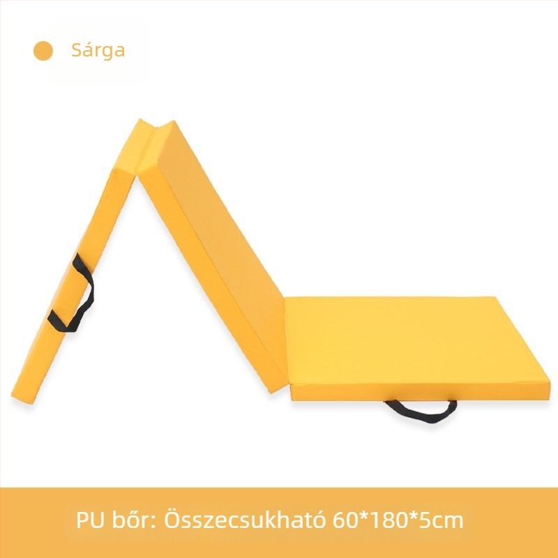 PU jóga matrac, háromrészes összecsukható, edzésre és táncra, csúszásmentes, 180 × 60 × 5 cm