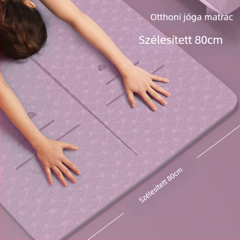 TPE jóga matrac kezdőknek, 8 mm vastagságú, csúszásmentes, szagtalan, ászanák útmutatóval.