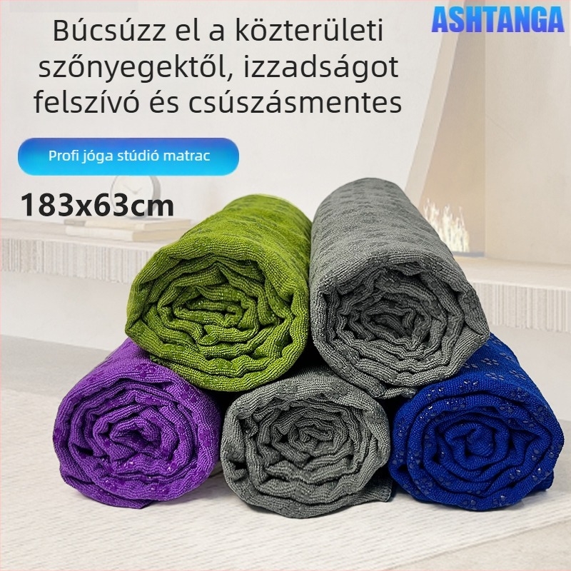 Csúszásmentes jóga törölköző matracokra, szilva virága pöttyös mintával, könnyű, géppel mosható