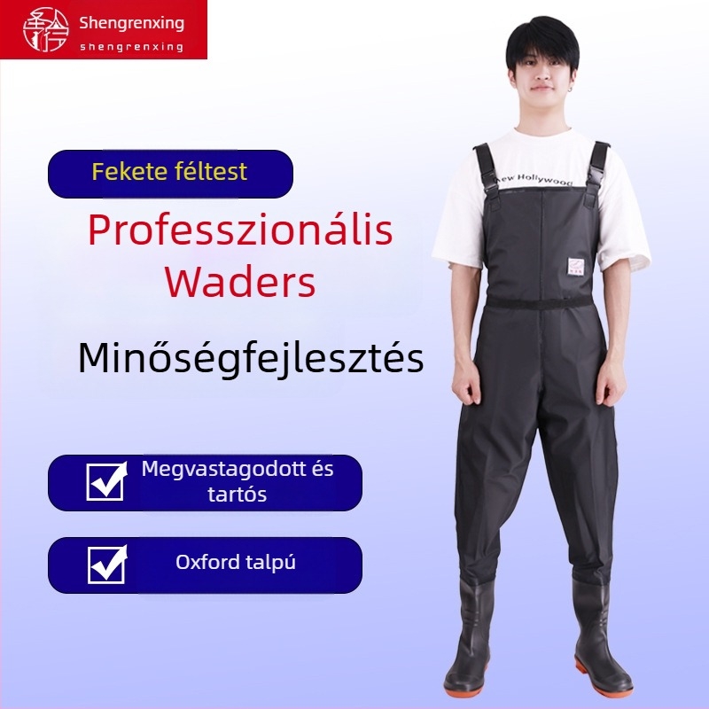 PVC anyagú vízálló, kopásálló, vastagított, szélálló halászati nadrág – uniszex