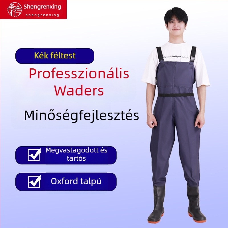PVC anyagú vízálló, kopásálló, vastagított, szélálló halászati nadrág – uniszex