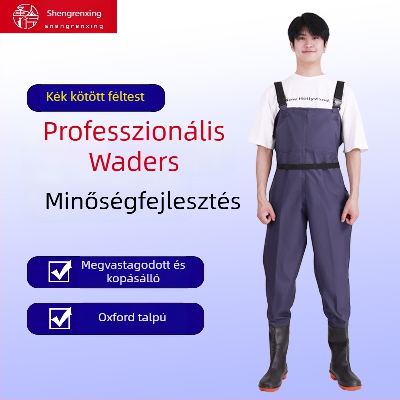 PVC anyagú vízálló, kopásálló, vastagított, szélálló halászati nadrág – uniszex