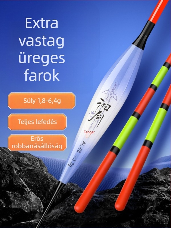 Vertikális sodrású úszó nano víz design minden vízre, teljes szem és vastag üreges farok, magas érzékenység, hosszú dobások