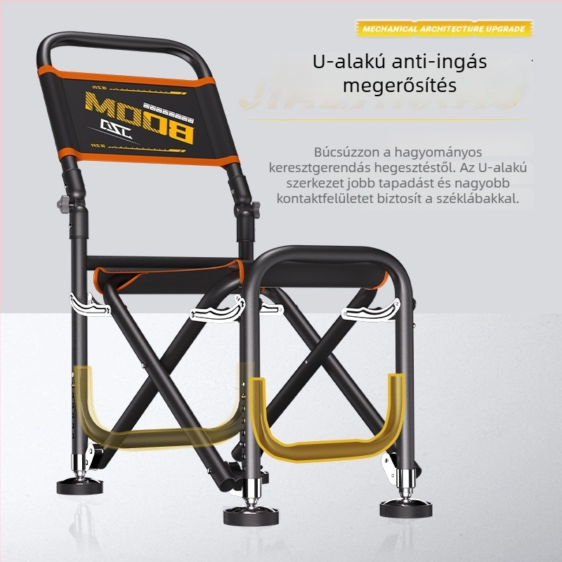 Összecsukható horgász szék, alumínium ötvözetből, dönthető, hordozható, minden terepre alkalmas