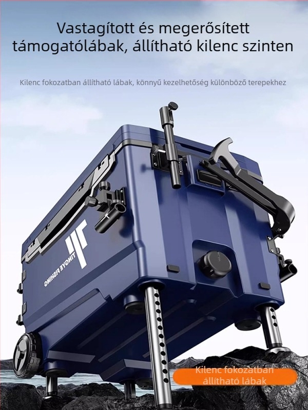 Kerékes horgászdoboz, ultra könnyű, többfunkciós felszerelés-doboz, ABS, kapacitás 25–32 L