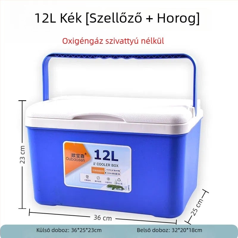 Garnélarákoknak szánt horgász doboz oxigénpumpával, műanyag, kapacitás 80+, Kínában gyártva