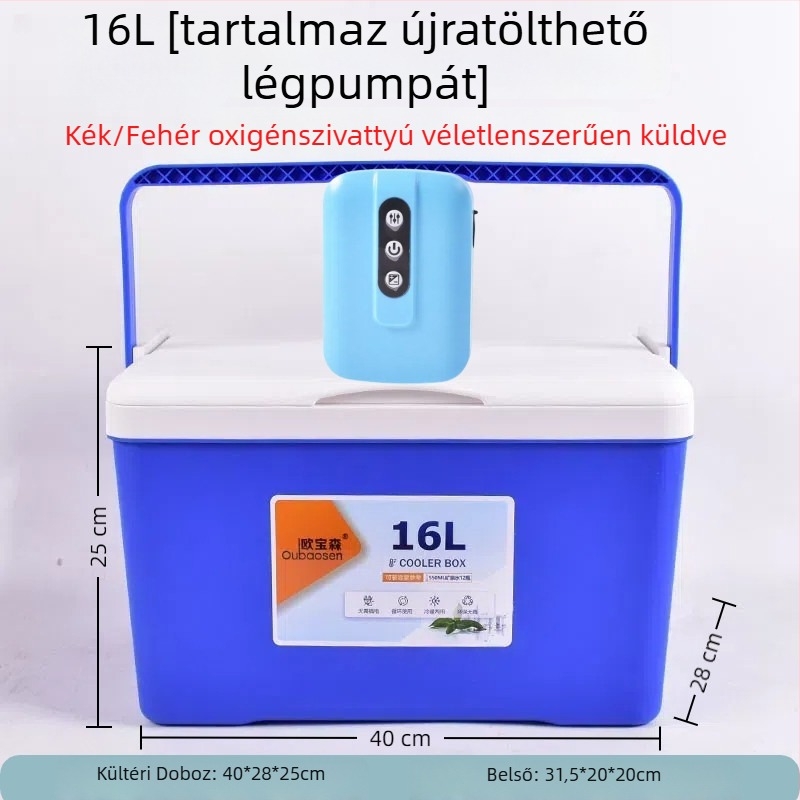 Garnélarákoknak szánt horgász doboz oxigénpumpával, műanyag, kapacitás 80+, Kínában gyártva