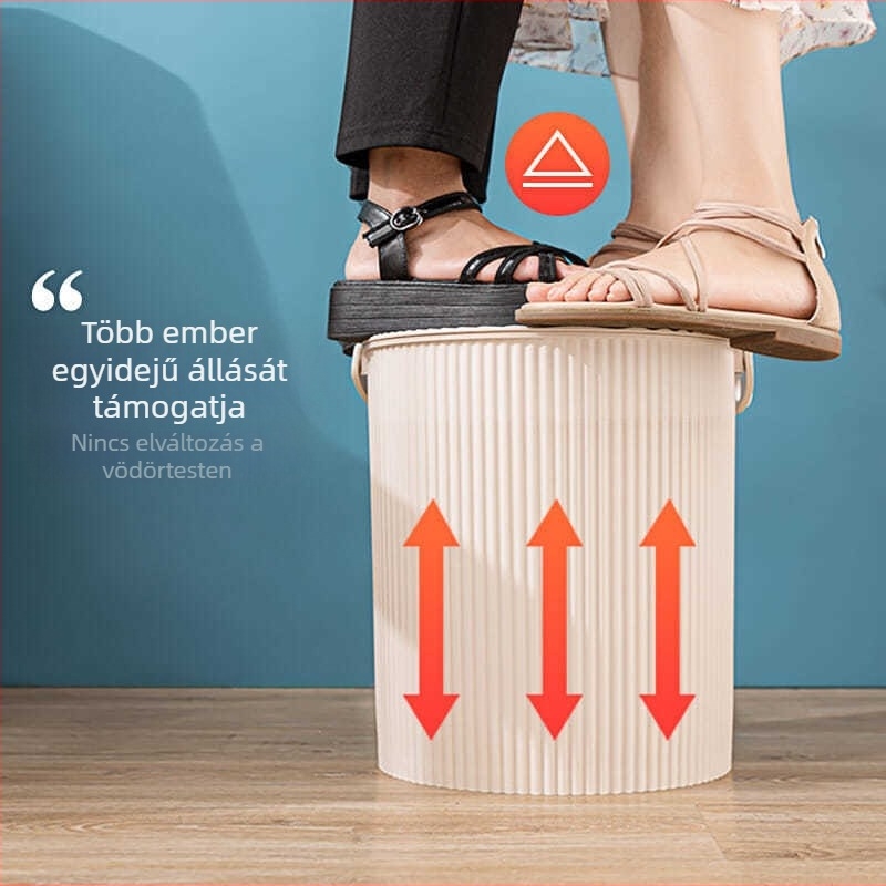 Műanyag vödörszék háztartási használatra – vastag ülés, hordozható, fürdőszobai tárolás, 1 kg