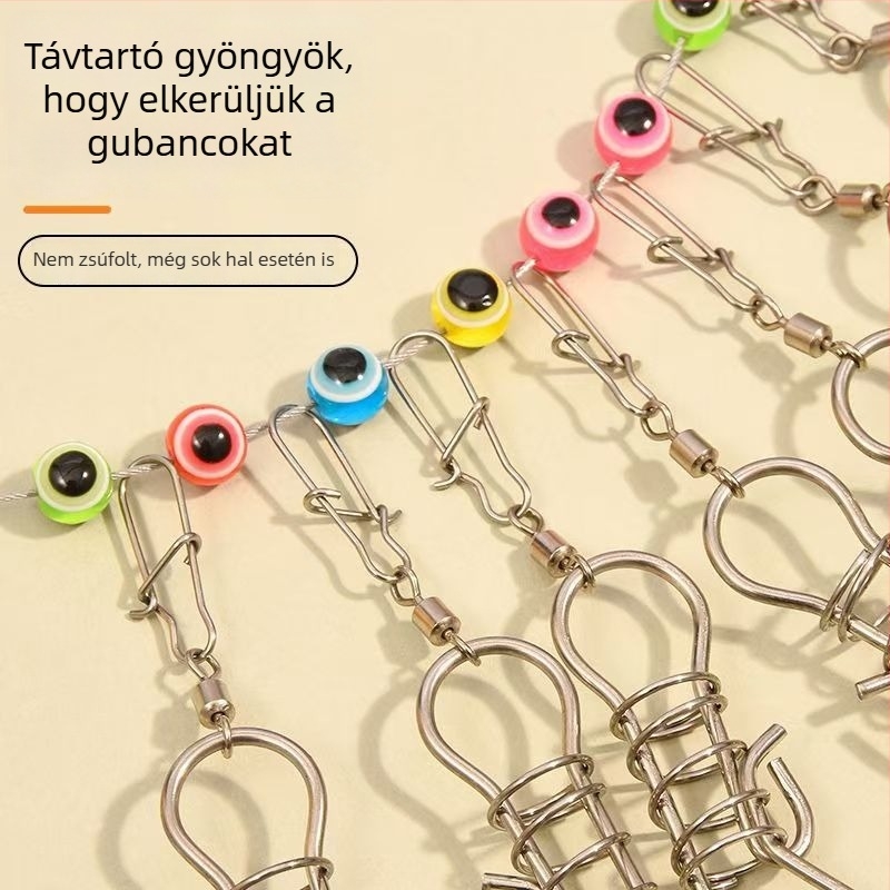 Shine horgászcsali nylon kötélen és rozsdamentes acél zárral – többfunkciós felszerelés