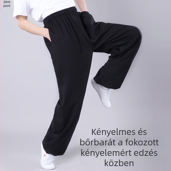 Tai Chi nadrág unisexeknek — lélegző Lycra-alapú anyag, vinilon 1%, bélés len, harcművészeti edzéshez