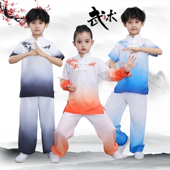 Gyerekek Taijiquan előadására szolgáló egyenruha — bambuszszén rost, 98% spandex, uniszex, bélés pamutkeverék