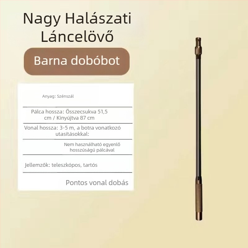 Horgász zsinór hajító hosszú hatótávolsággal, acél tű típusú, egyszerű körfejű dizájn (Kód: Civet cat; Márka: Nincs)