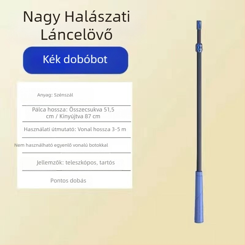Horgász zsinór hajító hosszú hatótávolsággal, acél tű típusú, egyszerű körfejű dizájn (Kód: Civet cat; Márka: Nincs)