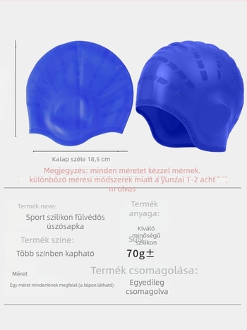 Csipkés szegélyű szilikon úszósapka nagy fejkerülethez, uniszex felnőtteknek, fülvédő, vízálló