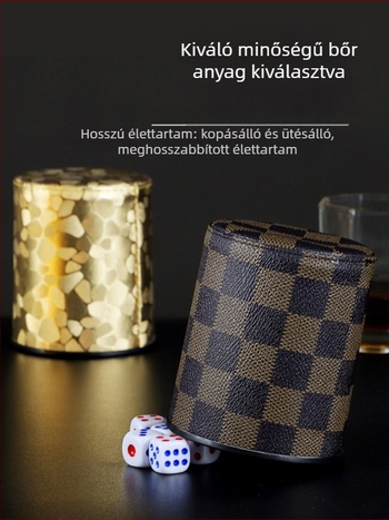 Runwei bőr kocka pohár, fillet stílus, 100 darabos csomag, sakkhoz és kártyajátékhoz