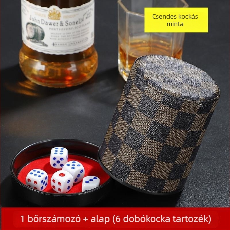 Runwei bőr kocka pohár, fillet stílus, 100 darabos csomag, sakkhoz és kártyajátékhoz