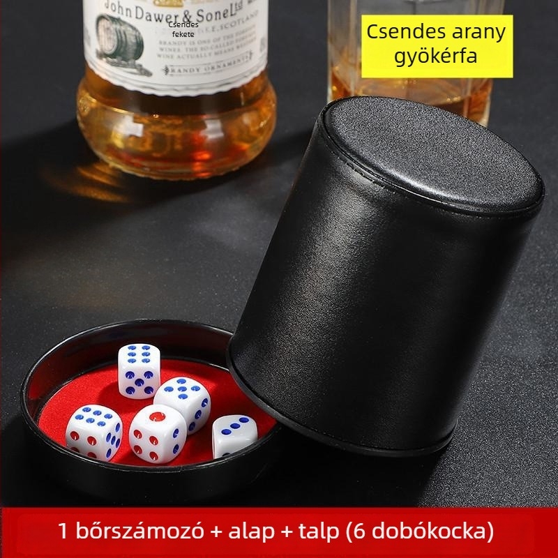 Runwei bőr kocka pohár, fillet stílus, 100 darabos csomag, sakkhoz és kártyajátékhoz