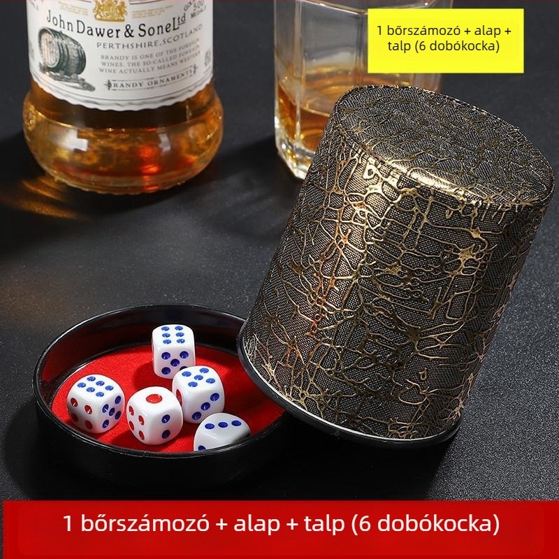 Runwei bőr kocka pohár, fillet stílus, 100 darabos csomag, sakkhoz és kártyajátékhoz