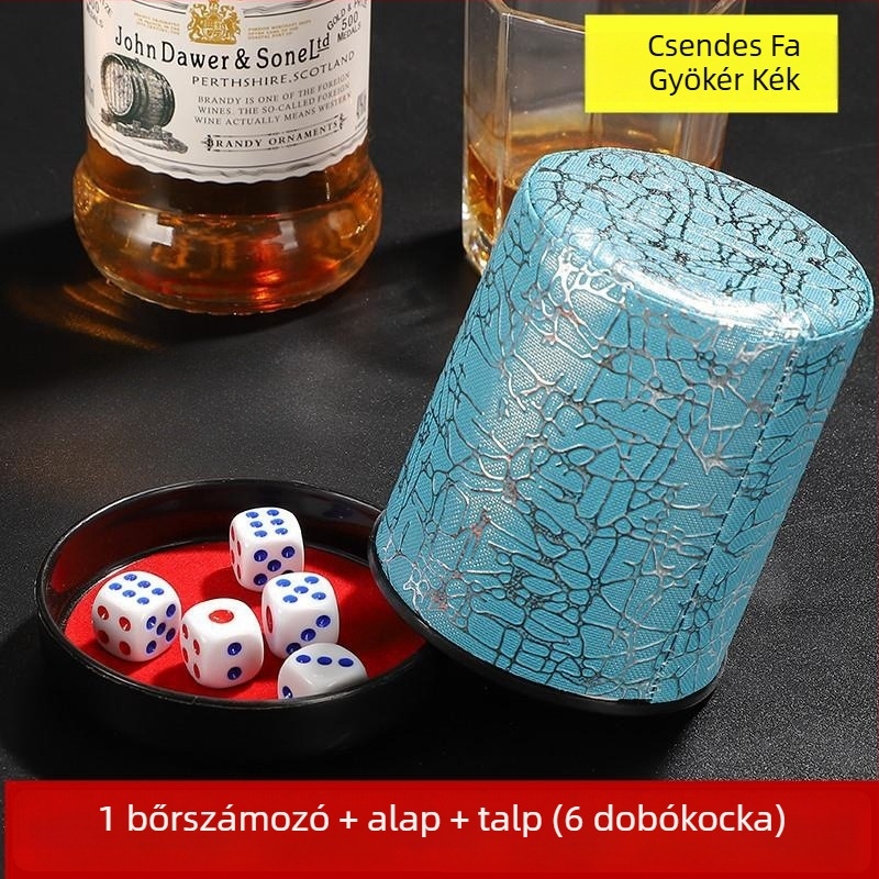Runwei bőr kocka pohár, fillet stílus, 100 darabos csomag, sakkhoz és kártyajátékhoz