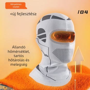 Téli kerékpáros teljes maszk, sisak-kompatibilis, vastagabb légáteresztő és szélvédett nyakvédő
